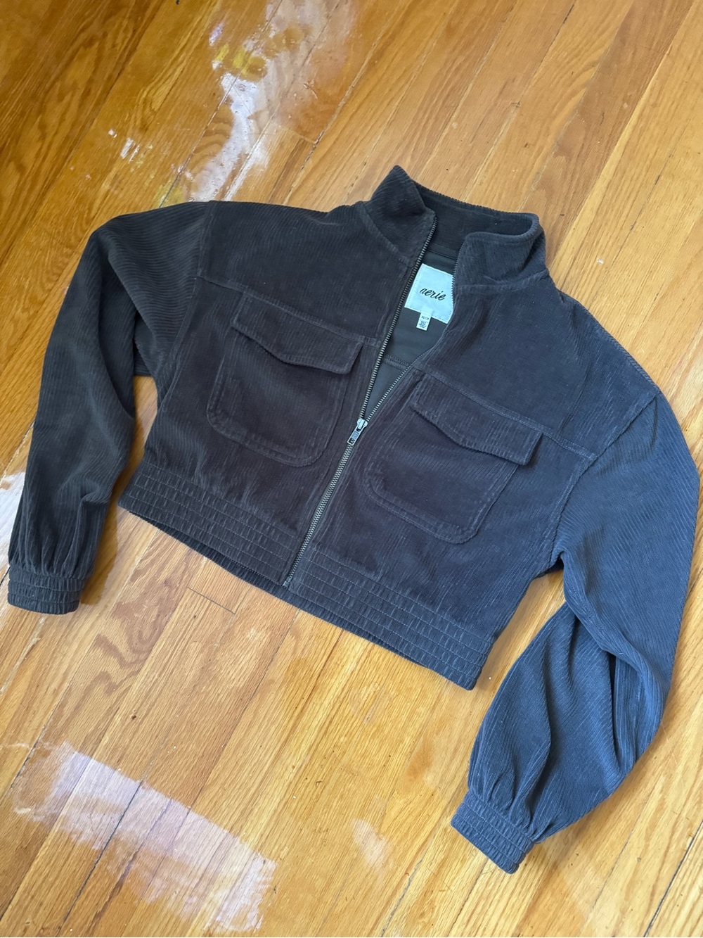 Like New aerie Cropped Hunter Olive Green Corduroy Fall/Spring Beachy Jacket